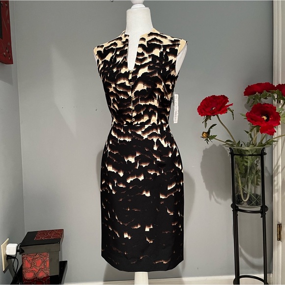 NEW Antonio Melani Tailored Career Sleeveless Midi Dress Cartagena Coffee Bean… - Picture 2 of 14